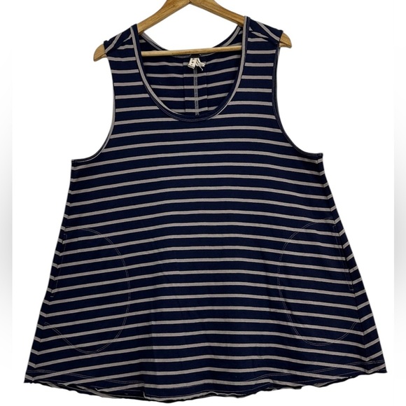 We The Free Blue and White Tank Top Striped Swing Pocket for Casual Comfort - Picture 1 of 12